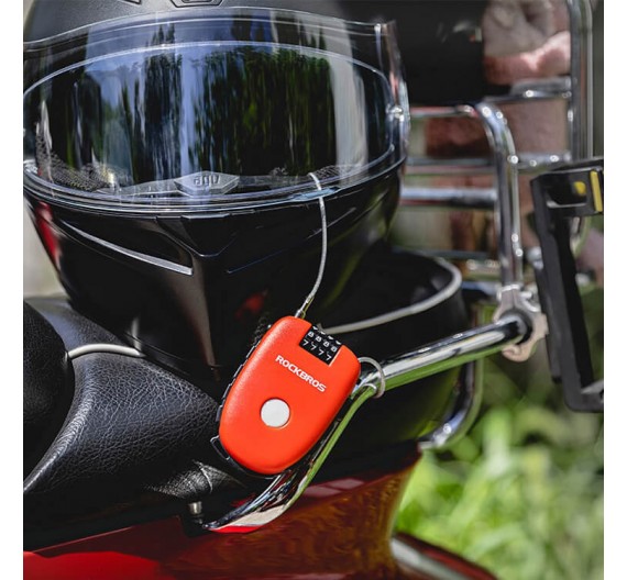 Candado De Seguridad Con Clave Rockbros Para Bicicleta Moto Haplaz