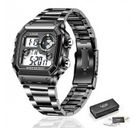 Reloj Cuarzo Análogo Cronógrafo Lige Luminoso de Acero