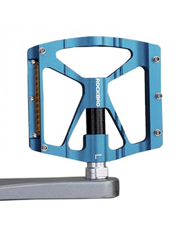 Pedales Bicicleta Mtb En Aluminio Grip Reflectivos Rockbros