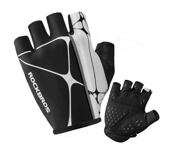 Guantes Medio Dedo Ciclismo Originales Rockbros Reflectivos S268