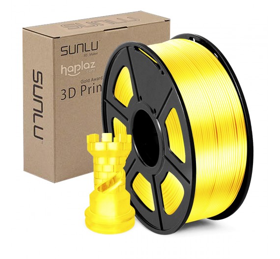 Filamento PLA+ Silk Amarillo SUNLU 1KG de 1.75mm