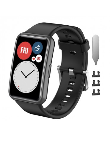 Correas Para Huawei Watch Fit Manilla de Hebilla Plateada | haplaz.com