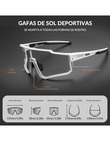 Gafas Rockbros Fotocromáticas UV400 Ciclismo Running