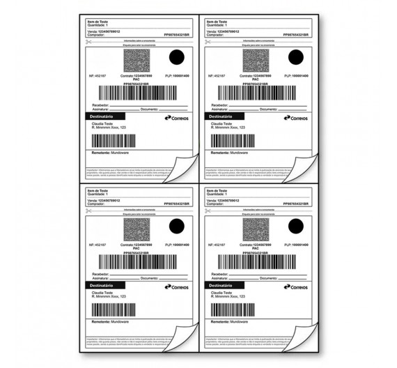 Papel Adhesivo A4 X 4 Etiquetas 105x148mm 100 Hojas / 400 Etiquetas Papel Adhesivo A4 X 4 Etiquetas 105x148mm 100 Hojas / 400 Etiquetas