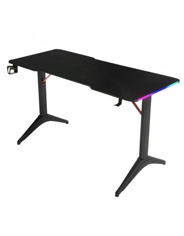 Escritorio Gamer Luces Rgb Superficie Carbono Con Soportes | haplaz.com