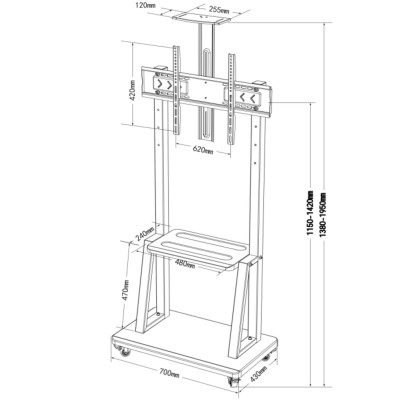 Soporte Con Ruedas Para TV Smart Pedestal Móvil Soporte Con Ruedas Para TV Smart Pedestal Móvil